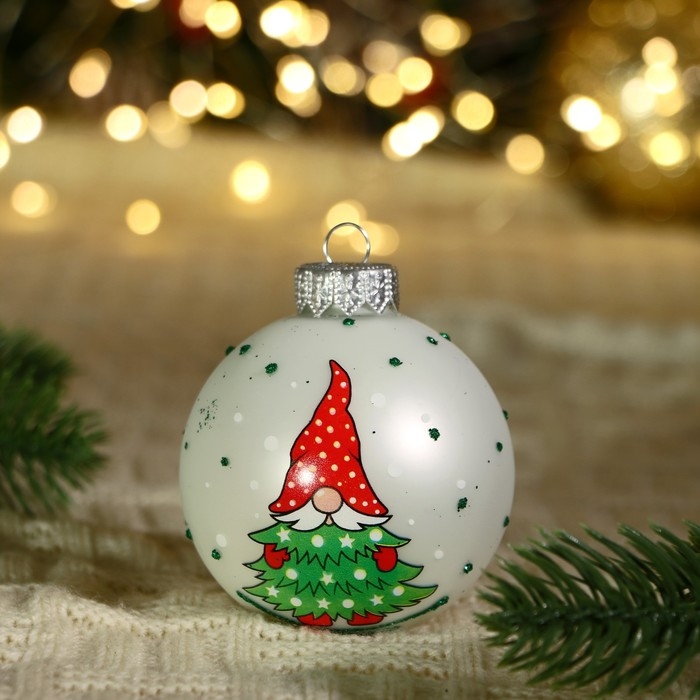 Шар Шар "Веселый гном 3", 65 мм., в подарочной упаковке