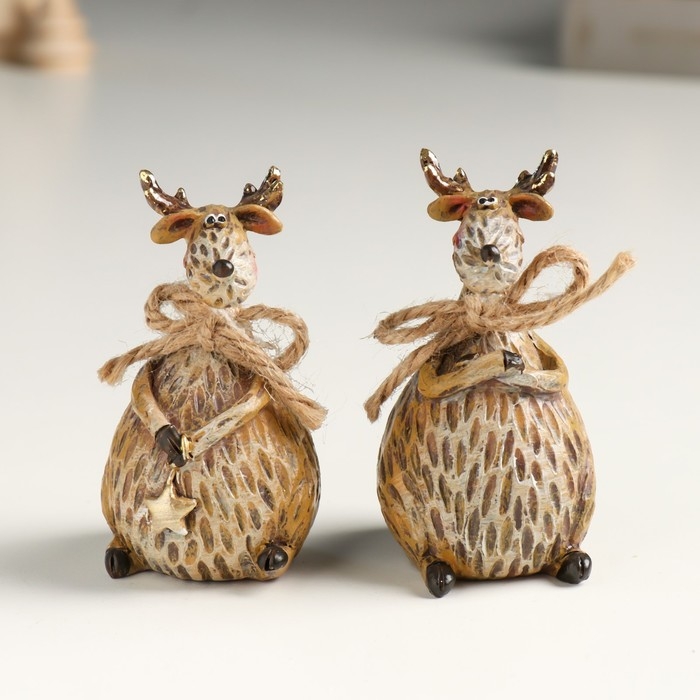 Сувенир полистоун  Сувенир полистоун "Лосик с бантиком" МИКС 4х4,5х8 см