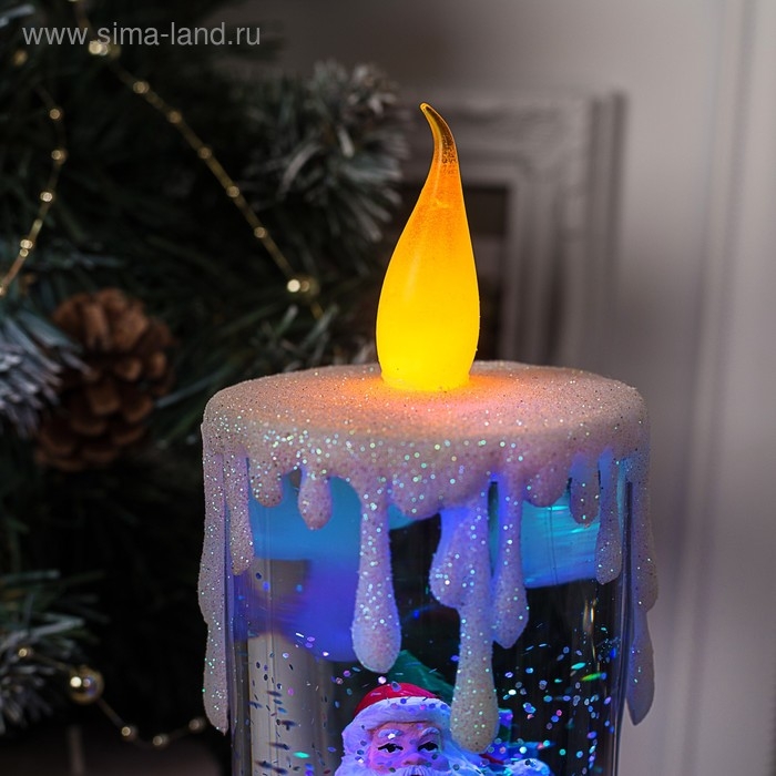 Светодиодная фигура «Свеча с Дедом Морозом» 10 × 26 × 10 см, пластик, блёстки, батарейки ААх3 (не в комплекте), свечение RGB Светодиодная фигура «Свеча с Дедом Морозом» 10 × 26 × 10 см, пластик, блёстки, батарейки ААх3 (не в комплекте), свечение RGB