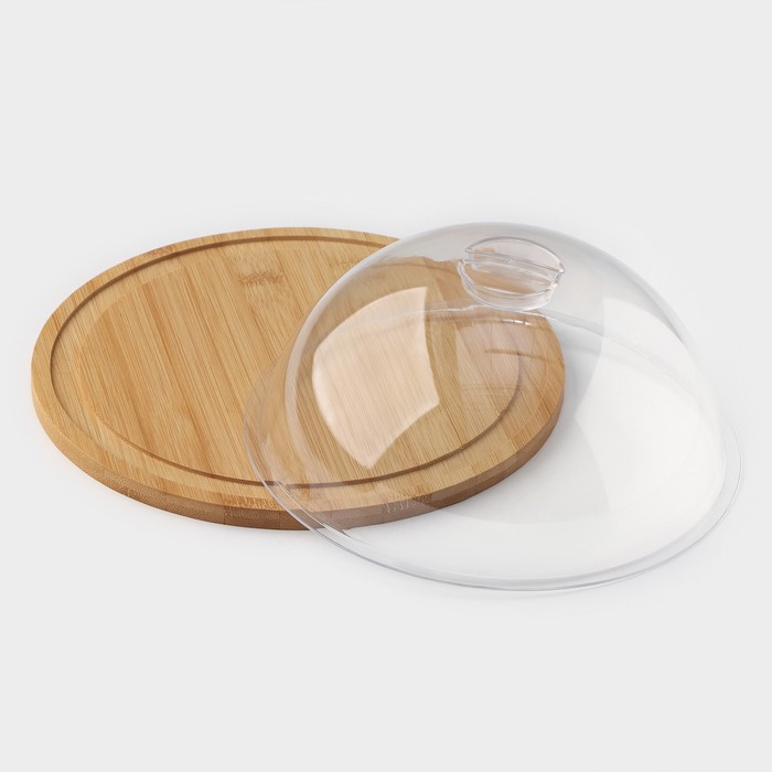 Маслёнка - сырница Доляна, d=24 см, бамбук Маслёнка - сырница Доляна, d=24 см, бамбук