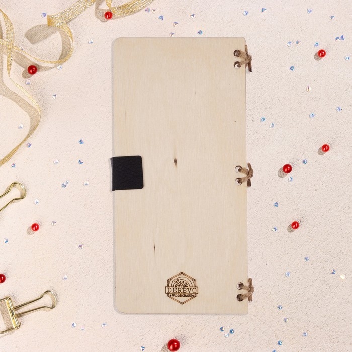 Конверт деревянный Конверт деревянный "Счастья, здоровья, удачи..." ручная работа, светлый, лис, 16,5х8 см