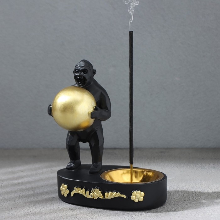 Курильница Курильница "Обезьяна с шаром", черная