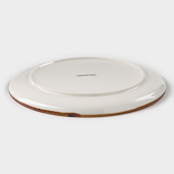 Тарелка фарфоровая обеденная Magistro «Церера», d=20,3 см, цвет белый