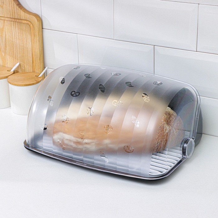 Хлебница «Рондо», 34×26×15,5 см, цвет чёрный Хлебница «Рондо», 34×26×15,5 см, цвет чёрный