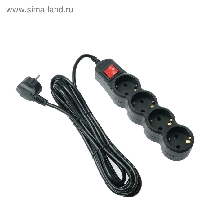 Сетевой фильтр 5bites SP4B-150 4S, 4 розетки, 5 м, 10 А, 3х0.75 мм2, с з/к, с выкл.,черный Сетевой фильтр 5bites SP4B-150 4S, 4 розетки, 5 м, 10 А, 3х0.75 мм2, с з/к, с выкл.,черный