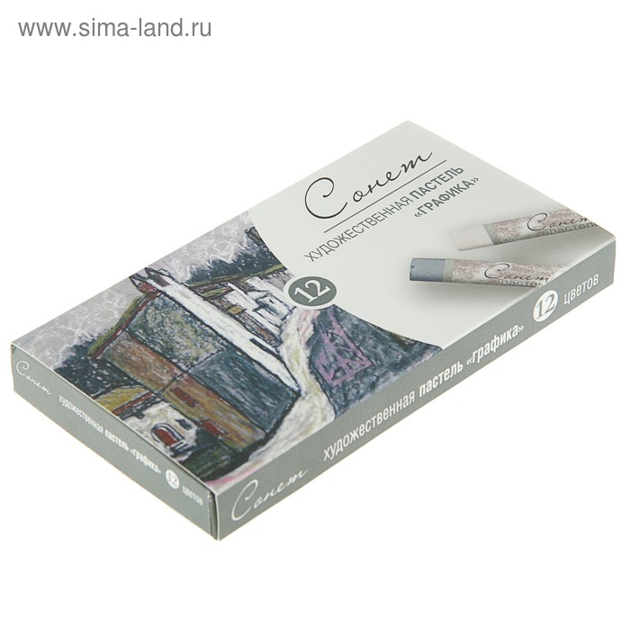 Пастель сухая, набор 12 цвета, Soft, ЗХК Пастель сухая, набор 12 цвета, Soft, ЗХК "Сонет" "Графика", D-8 мм /L-60 мм круглое сечение, художественная, 7141243