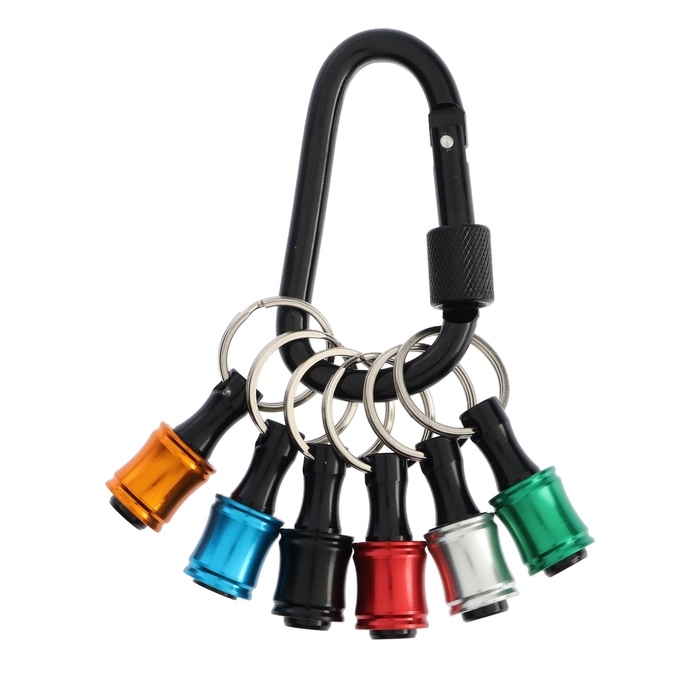 Держатель для бит ТУНДРА, крепление на карабин, без магнита, 1/4 Держатель для бит ТУНДРА, крепление на карабин, без магнита, 1/4", 6 шт.