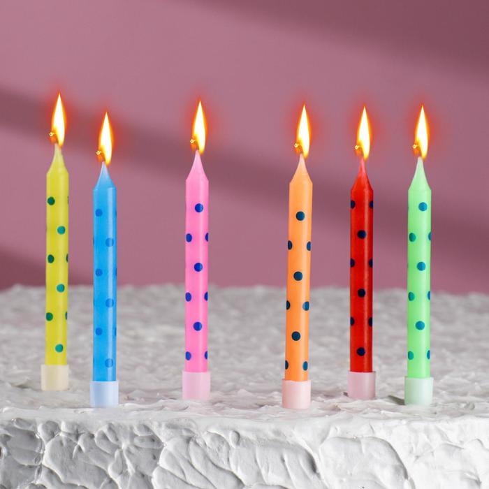 Свечи в торт  Свечи в торт "Горошек" 7х0.6 см, 6 шт