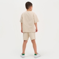 Комплект детский (футболка, шорты) KAFTAN "Basic line" размер 34 (122-128), цвет бежевый
