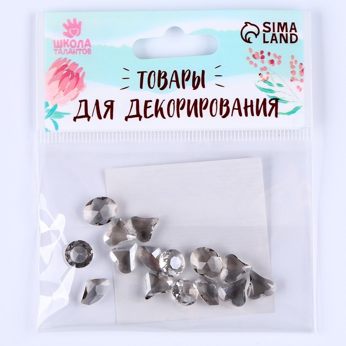 Камешки декоративные для творчества, набор 15 шт., цвет серый, камни: от 6 до 14 мм Камешки декоративные для творчества, набор 15 шт., цвет серый, камни: от 6 до 14 мм
