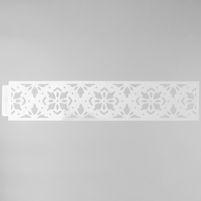 Трафарет бордюрный пластик "Цветы и геометрия" 60х12 см