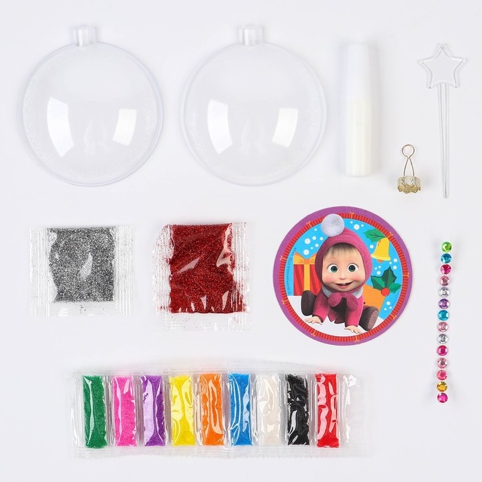 Набор для творчества на Новый год  Набор для творчества на Новый год "Новогодний шар-фреска" Маша и Медведь