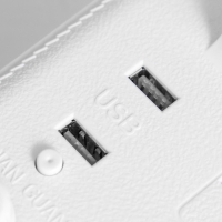 Настольная лампа "Эра" LED 8Вт 3000К-6000К диммер  2 розетки 2хUSB2.0 белый 10х28х33см RISALUX  9468