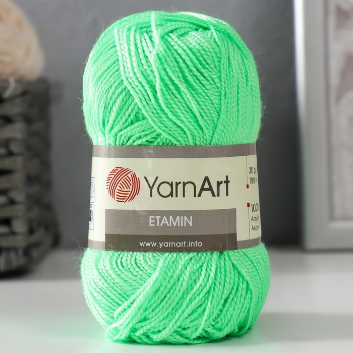 Пряжа Пряжа "Etamin" 100% акрил 180м/30гр (457 зелёный)