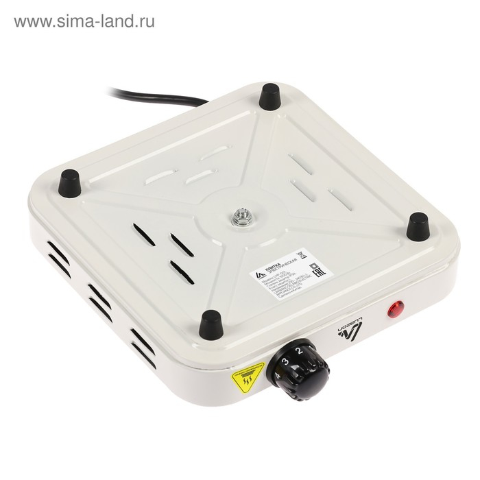 Плитка электрическая Luazon LHP-001, 1 конфорка, 1000 Вт, нагреватель спираль, белая Плитка электрическая Luazon LHP-001, 1 конфорка, 1000 Вт, нагреватель спираль, белая