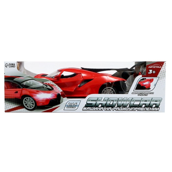 Машина радиоуправляемая «Шоукар», 1:14, световые эффекты, открываются двери, работает от батареек, цвет красный Машина радиоуправляемая «Шоукар», 1:14, световые эффекты, открываются двери, работает от батареек, цвет красный