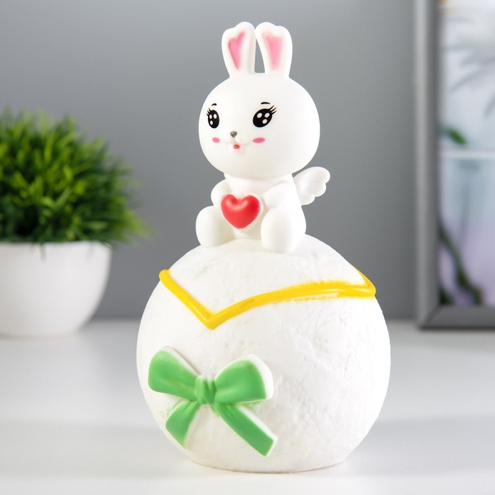 Ночник Ночник "Зайка на луне" LED 1Вт 3х LR44 белый 10х10х17см RISALUX