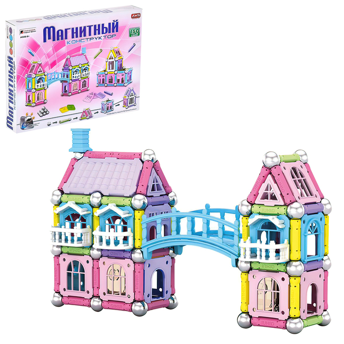 Конструктор магнитный «Построй свой дом», 150 деталей Конструктор магнитный «Построй свой дом», 150 деталей
