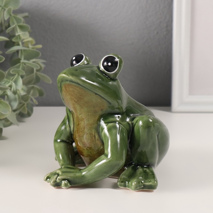 Сувенир керамика Сувенир керамика "Задумчивый лягушонок" 12х12х10,5 см