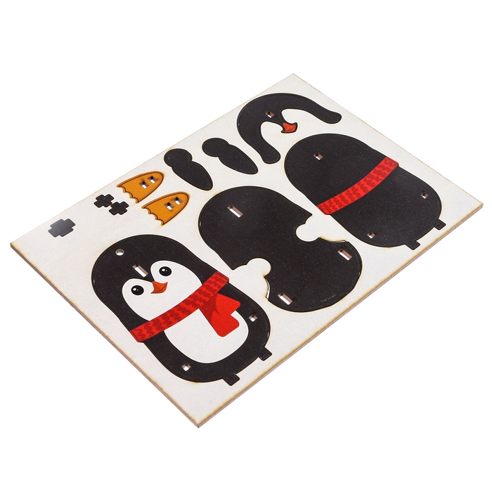 Ёлочная игрушка - подвеска деревянная сборная «Новый год! Пингвин» Ёлочная игрушка - подвеска деревянная сборная «Новый год! Пингвин»