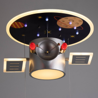 Светильник "Спутник" 1хLED 110Вт диммер+2х40Вт E14 серо-синий 68х55х33 см BayerLux