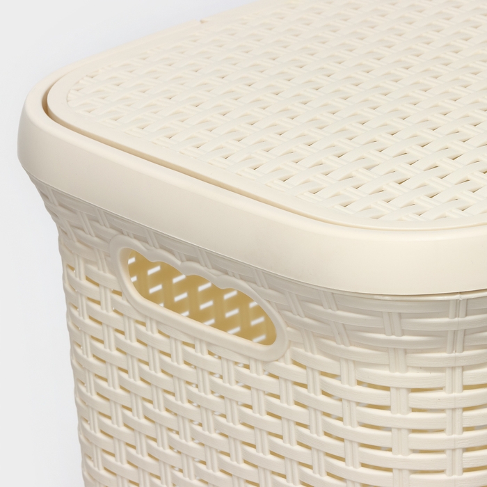 Корзина бельевая с крышкой, 60 л, 34×44×56 см, цвет слоновая кость Корзина бельевая с крышкой, 60 л, 34×44×56 см, цвет слоновая кость