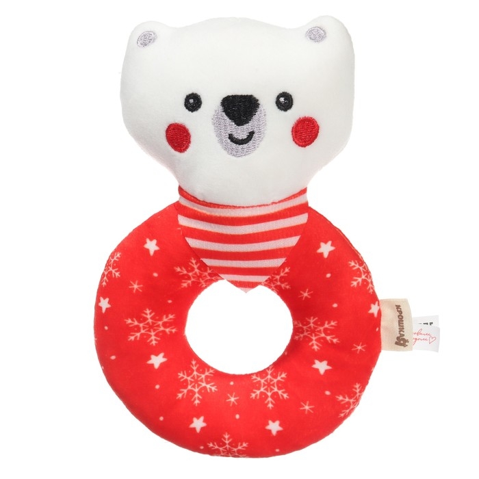 Мягкая погремушка на колечке «Медвежонок», текстиль, в пакете, Крошка Я Мягкая погремушка на колечке «Медвежонок», текстиль, в пакете, Крошка Я