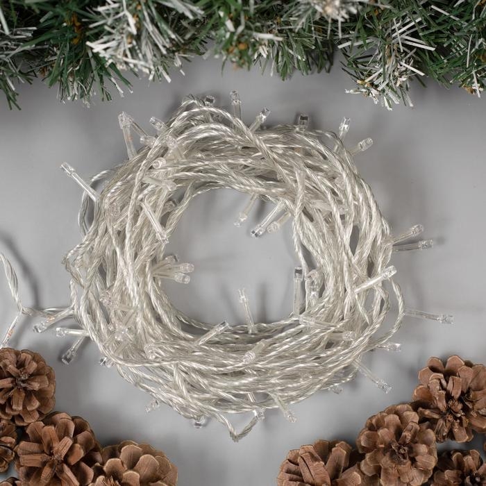 Гирлянда «Нить» 10 м, IP20, прозрачная нить, 100 LED, свечение красное, 8 режимов, 220 В Гирлянда «Нить» 10 м, IP20, прозрачная нить, 100 LED, свечение красное, 8 режимов, 220 В