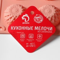 Форма для конфет и шоколада Доляна «Хризантема», силикон, 30×18×2 см, 15 ячеек, цвет персиковый