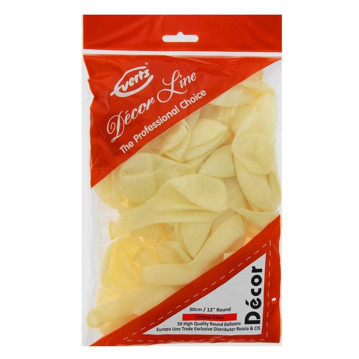 Шар латексный 12 Шар латексный 12", кристалл, набор 50 шт., цвет прозрачный