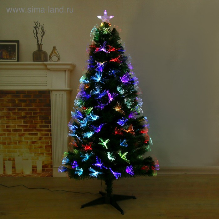 Ёлка фиброоптическая Ёлка фиброоптическая "Пучок радужный" 150 см d нижнего яруса 72 см 170 веток
