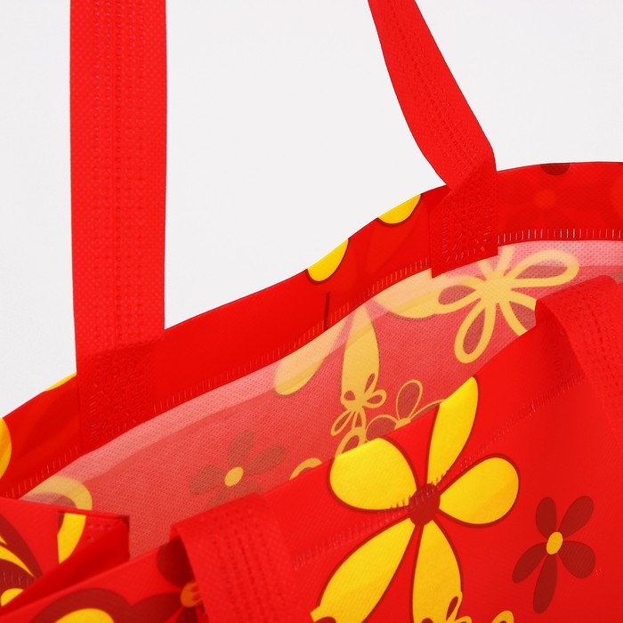 Сумка хозяйственная без застёжки, цвет красный Сумка хозяйственная без застёжки, цвет красный