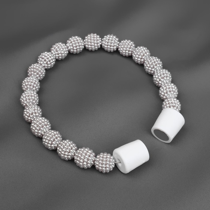 Подхват для штор «Бусы из бисера», d = 1,3 см, 30 см, цвет серый Подхват для штор «Бусы из бисера», d = 1,3 см, 30 см, цвет серый