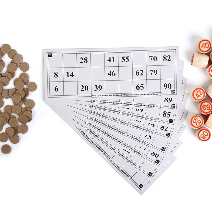 Лото русское, деревянное  Лото русское, деревянное "Новогоднее", настольная игра, с бочонками