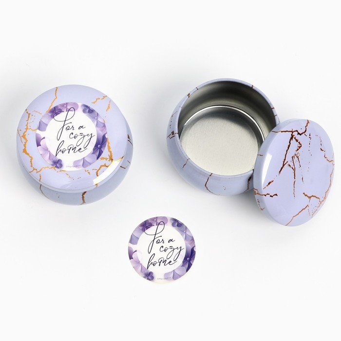 Банка для изготовления свечей с наклейкой &laquo;Уютный дом&raquo;, 6,5 х 3,8 см.