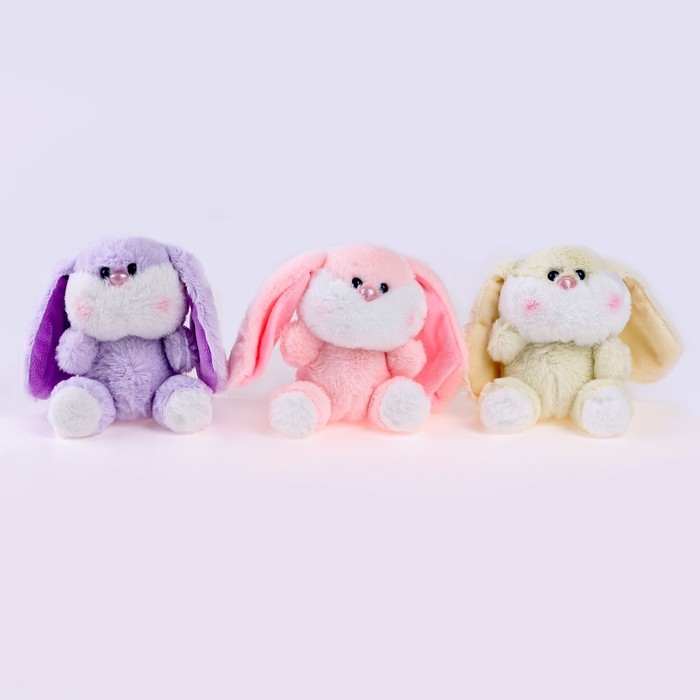 Мягкая игрушка «Щекастый кролик», на брелоке, цвета МИКС Мягкая игрушка «Щекастый кролик», на брелоке, цвета МИКС