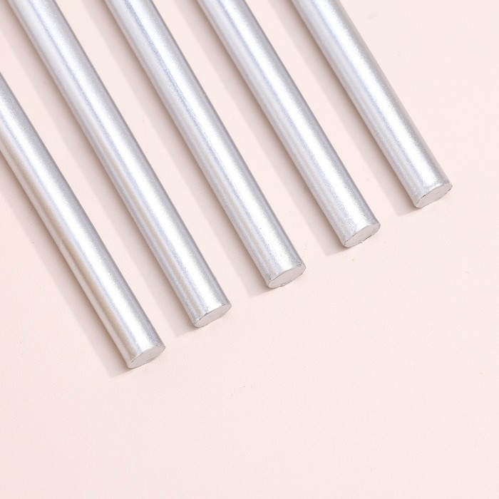 Набор свечей для торта  Набор свечей для торта "Спарк", 12 шт, 8 см, серебряный металлик