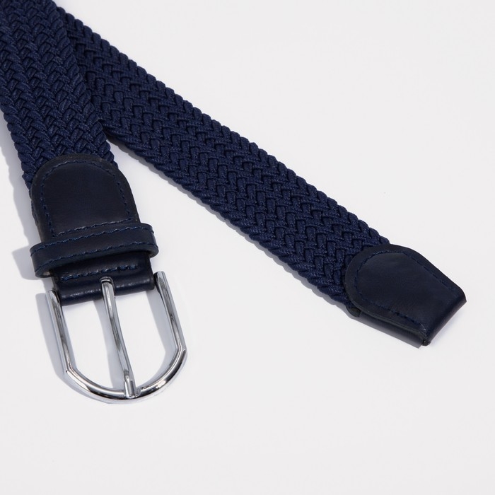 Ремень мужской, ширина 3 см, пряжка металл, цвет тёмно-синий Ремень мужской, ширина 3 см, пряжка металл, цвет тёмно-синий