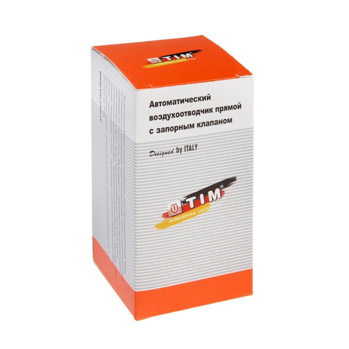 Воздухоотводчик автоматический TIM BL5814, прямой, 1/2", с отсечным клапаном, латунь