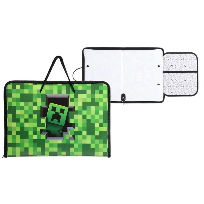 Папка для труда А4 с ручками, 325 х 230 х 25 мм, молния вокруг, откидная планка, пластиковая, ПТР-6 Calligrata Папка для труда А4 с ручками, 325 х 230 х 25 мм, молния вокруг, откидная планка, пластиковая, ПТР-6 Calligrata "Пиксели"