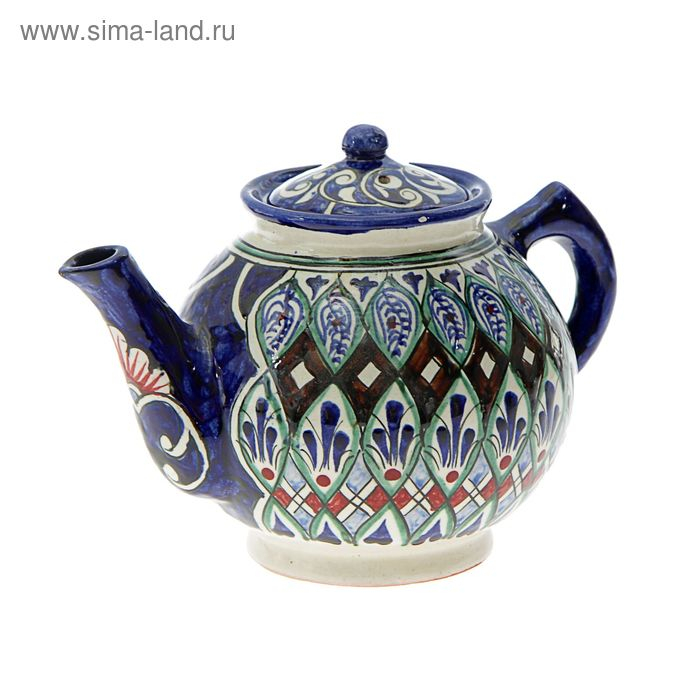 Чайник Риштанская Керамика Чайник Риштанская Керамика "Узоры", 1000 мл, микс