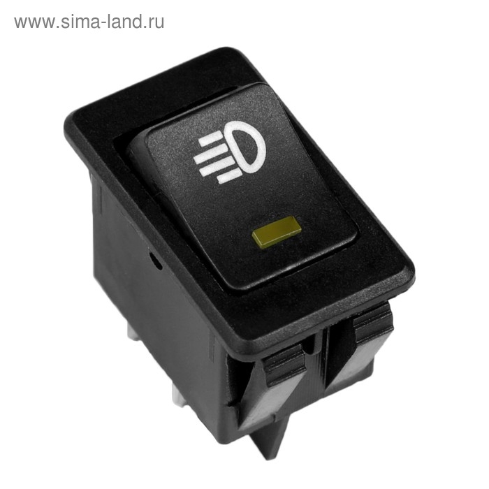 Кнопка выключатель, с подсветкой, пластик, чёрный Кнопка выключатель, с подсветкой, пластик, чёрный