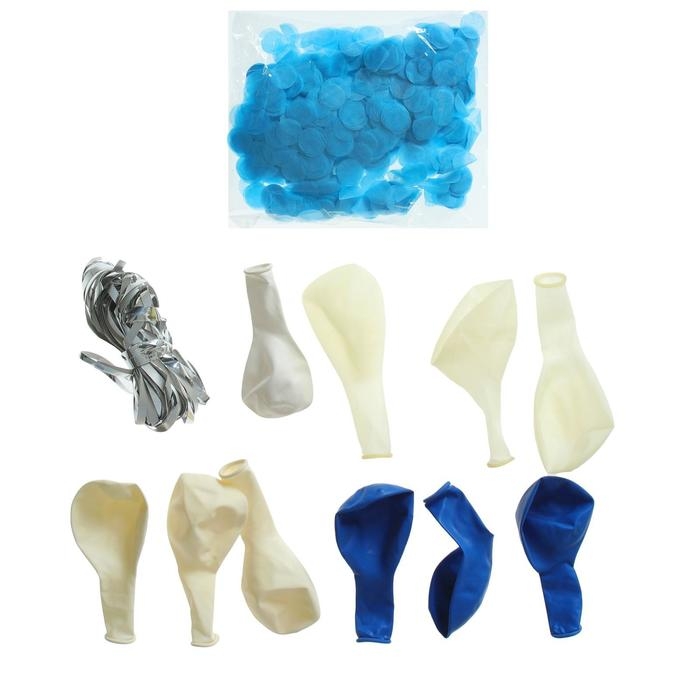 Набор воздушных шаров &laquo;2 годика&raquo; для мальчика, латекс, фольга, с конфетти, 10 шт.