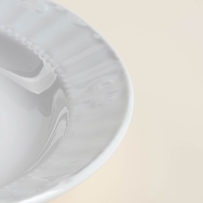 Набор фарфоровых тарелок SL Home «Винтаж фрэнч», d=22,5 см, цвет белый