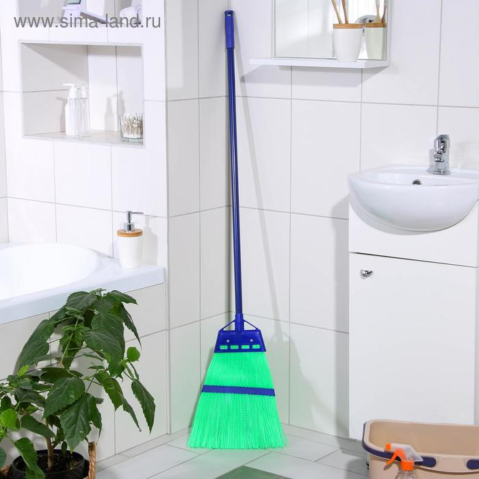 Метла пластиковая Доляна, 138×26 см, металлический черенок Метла пластиковая Доляна, 138×26 см, металлический черенок