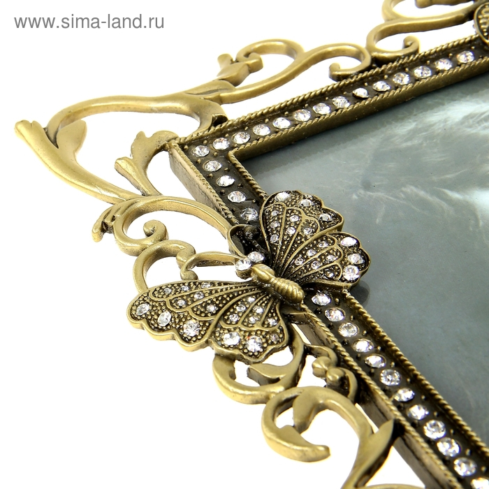 Фоторамка металл Фоторамка металл "Бабочки и стрекозы" стразы 10х15 см