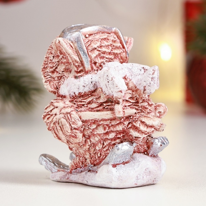 Фигура Фигура "Сова на лыжах" бежевая, 6х6х5см