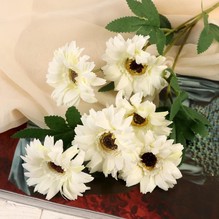 Цветы искусственные Цветы искусственные "Гербера садовая" 6х50 см, белый