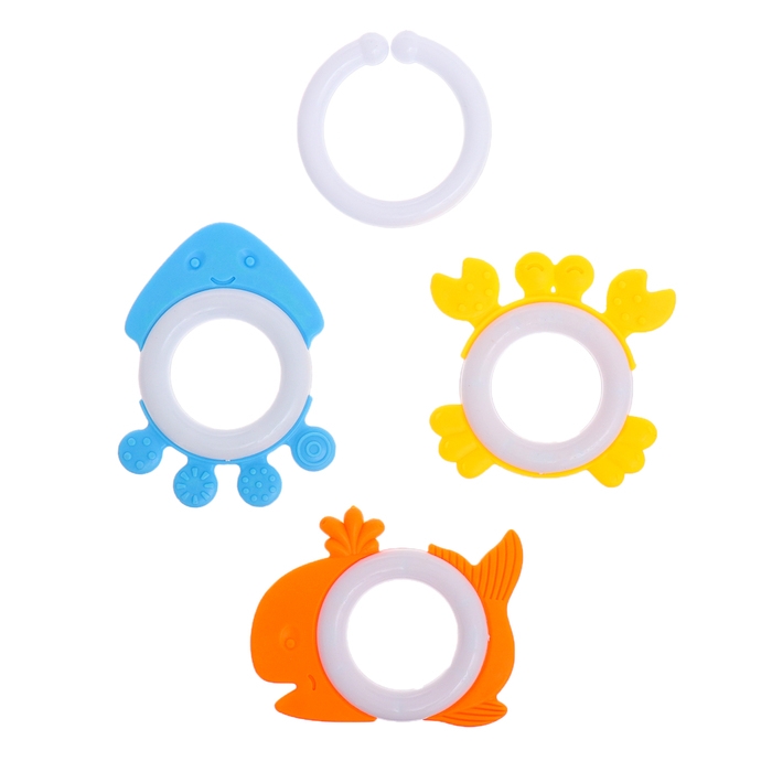 Набор погремушек с прорезывателями для зубов, 7 предметов Набор погремушек с прорезывателями для зубов, 7 предметов
