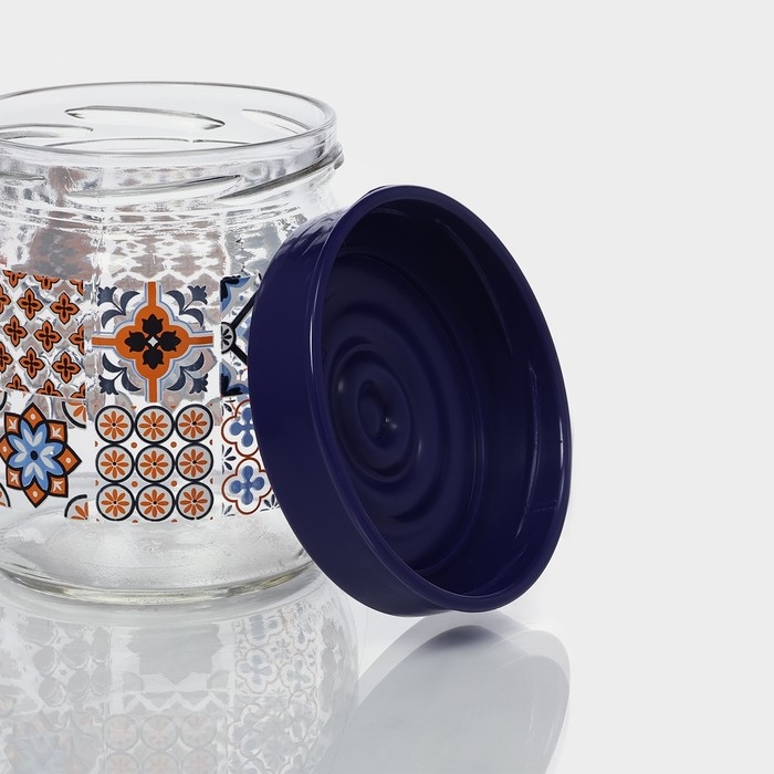 Банка стеклянная для сыпучих продуктов «Мозаика», 425 мл